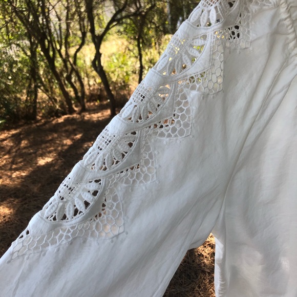 J. Crew coverup in off white with inset embroidery & rope neck tie. XL. - Picture 10 of 15